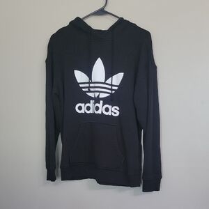 Adidas Womens Black White Hoodie Sweater Size S